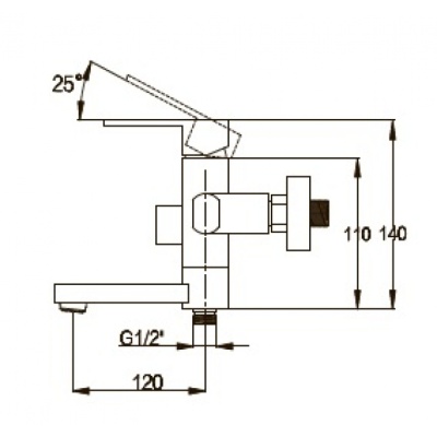 Смеситель для ванны Kaiser Sharp 64022 Хром