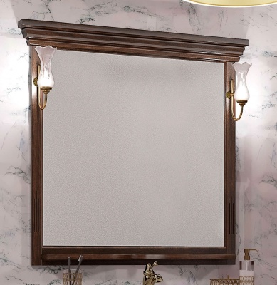 Комплект мебели для ванной Opadiris Риспекто 95 Орех антикварный со светильником Рустика Бронза