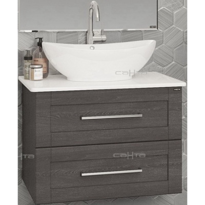 Тумба с раковиной СанТа Венера 70 221010 подвесная Дуб шале графит