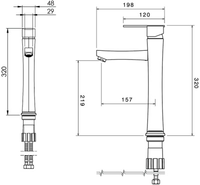 Смеситель для раковины Shouder Impro 0220305 Нержавеющая сталь