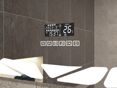 Зеркало Vigo Melissa Media Grey 60 с подогревом с подсветкой с часами и сенсорным выключателем Зеркало Vigo Melissa Media Grey 60 с подогревом с подсветкой с часами и сенсорным выключателем