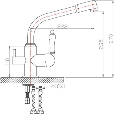 Смеситель для кухни ZorG Sanitary ZR 319 YF-33 BR Бронза