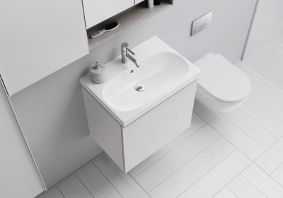Комплект унитаза с инсталляцией Geberit Acanto 500.301.KJ.A с сиденьем Микролифт и Белой клавишей смыва
