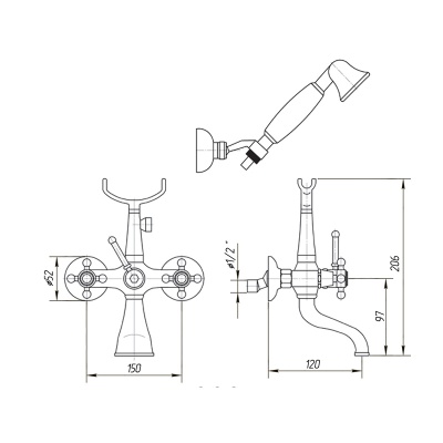 Смеситель для ванны Migliore Lady ML.LAD-902 Хром