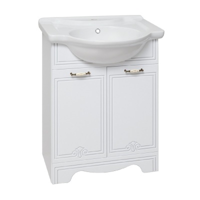 Тумба с раковиной Runo Кантри 65 Белая