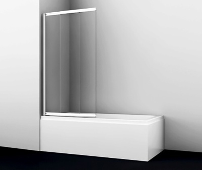 Шторка на ванну WasserKRAFT Main 100x140 41S02-100WS профиль Серебристый стекло прозрачное с покрытием WasserSchutz