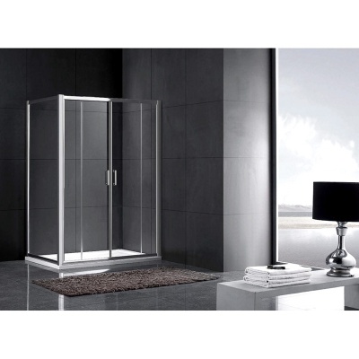 Душевой уголок Gemy Victoria 160x80 две дверцы профиль Хром стекло прозрачное