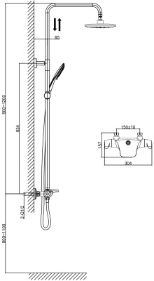 Душевая система D&K Bayern Potsdam DA2143741B14 Хром
