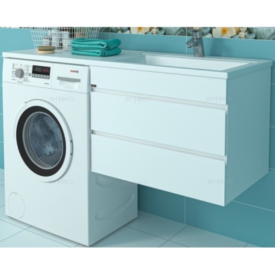 Тумба с раковиной СанТа Марс 130 R 700263+900115 подвесная Белая