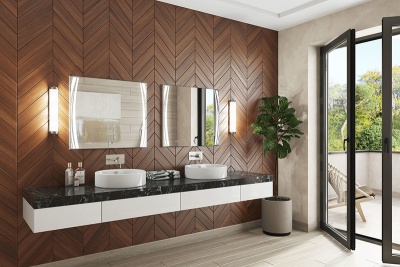 Зеркало Vigo Elen Luxe 100 с подсветкой и часами Хром