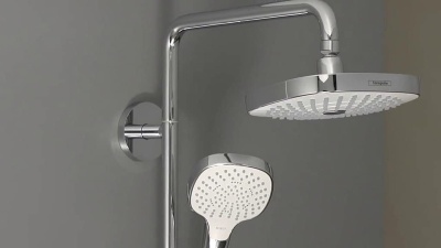 Душевая система Hansgrohe Croma Select E 27352400 с термостатом Хром Белая