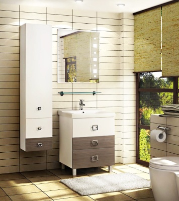 Тумба под раковину Акватон Стамбул 65 М 1A145801ST580 белая/лиственница