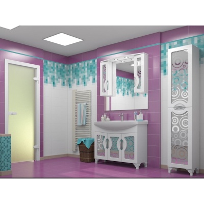 Шкаф пенал Какса-А Каприз Зеркальный 40 004297 Белый