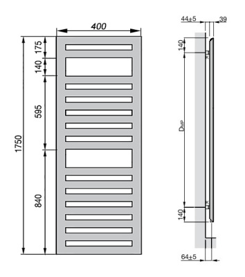 Полотенцесушитель Zehnder Metropolitan Spa MET-180-040 Белый