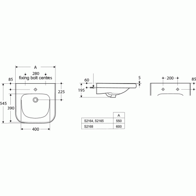 Раковина Ideal Standard Contour 60 S216801 Белая