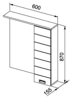 Зеркало со шкафом Aquanet Доминика 60 171918 с подсветкой R Белое