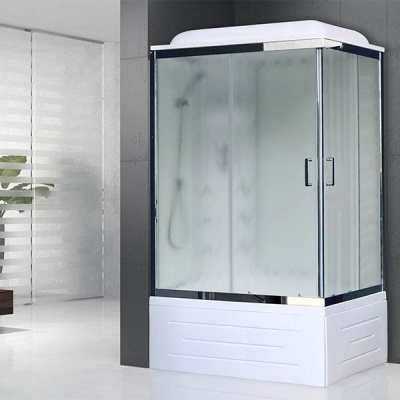 Душевая кабина Royal Bath BP 100х80 RB8100BP3-WC-CH-L с гидромассажем профиль Хром задняя стенка Белая