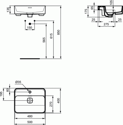 Раковина Ideal Standard Strada II 50 T299301 Евробелая