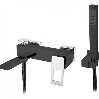 Смеситель для ванны Boheme Q 143-BCR Черный Хром