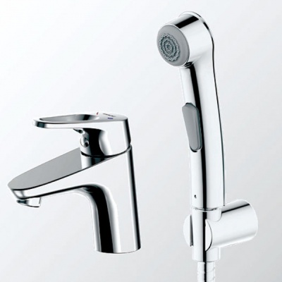 Смеситель для раковины Bravat Drop-D F148162C-1 с гигиеническим душем Хром