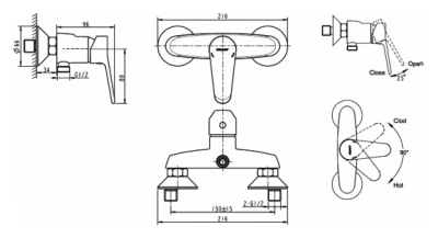 Смеситель для душа Bravat Eco F9111147C-01 Хром