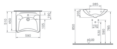 Раковина Vitra Arkitekt 6147B003-0001 Arkitekt 6147B003-0001