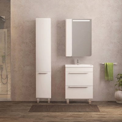 Тумба под раковину Velvex Crystal Cub 60 tnCUB.60-27.21 Темный лен/белый