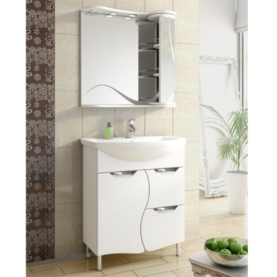 Зеркало со шкафом Vigo Callao 70 с подсветкой Белое Зеркало со шкафом Vigo Callao 70 с подсветкой Белое