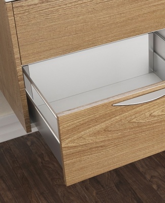 Тумба с раковиной SanVit Мэри-2 90 L с фактурой под дерево подвесная Акация светлая