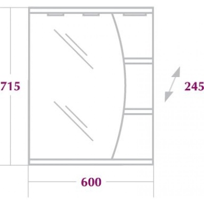 Зеркальный шкаф Onika Луна 60.02 Белый, левый