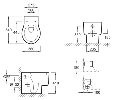 Унитаз Jacob Delafon Viragio Vario E4772-00 с сиденьем Микролифт