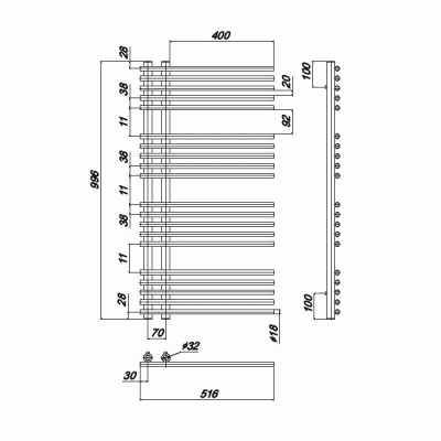 Водяной полотенцесушитель Ravak Style 52х100 X04000083650 Хром