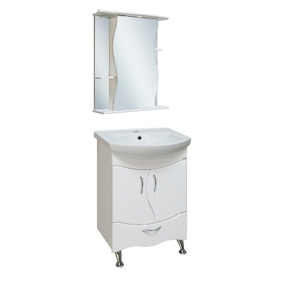 Зеркальный шкаф Runo Лилия 55 Белый