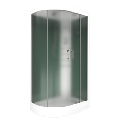 Душевая кабина Bas Кариба 120х80 с гидромассажем стекло Грейп задняя стенка Белая L