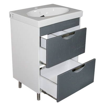 Тумба под раковину Mixline Байкал 60 539810 Белая Серая