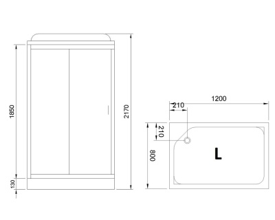 Душевая кабина Royal Bath HP 120х80 RB8120HP2-M-L с гидромассажем