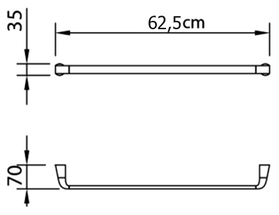 Полотенцедержатель Clever Elegance 62,5 99456 Хром