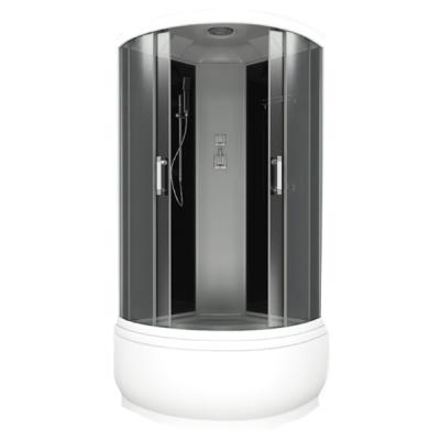 Душевая кабина Bas Арона 100х100 с гидромассажем стекло Графит задняя стенка Черная