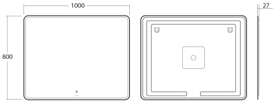 Зеркало Owl 1975 Skansen 100 OWLM200501 с LED подсветкой с сенсорным выключателем