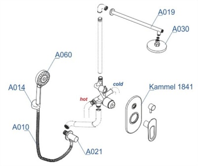 Душевая система WasserKRAFT Kammel A16830 Хром