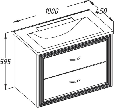 Тумба под раковину Opadiris Карат 100 Z0000006629 подвесная Белая с золотой патиной