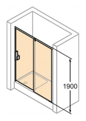 Душевая дверь в нишу Huppe Alpha 120 AL2020.055.321 Профиль белый, стекло прозрачное