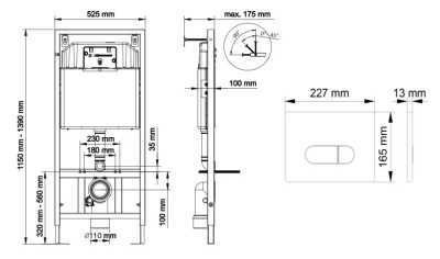 Инсталляция Berges Wasserhaus Novum D1 040231 для унитаза с Белой клавишей смыва