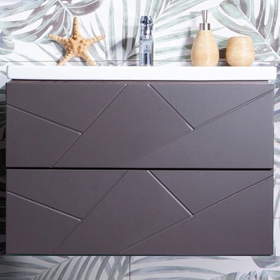 Тумба под раковину Бриклаер Кристалл 70 подвесная Ясень Анкор темный