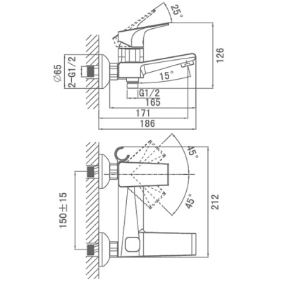 Смеситель для ванны D&K Rhein Hertz DA1293201 Хром