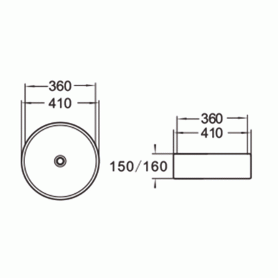 Раковина SantiLine 42 SL-1057B Черная глянцевая