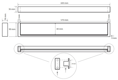 Стеклянная полка Bemeta Gamma 145802312 Белая
