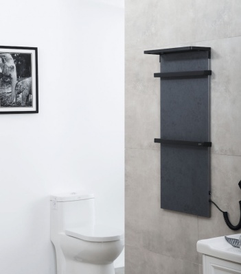 Электрический полотенцесушитель Black&White Universe 400x899 N-388GM с полкой Темно-серый