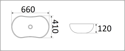 Раковина CeramaLux 66 9175МВ Черный