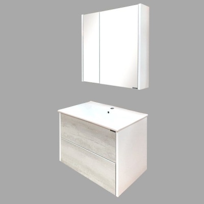 Тумба с раковиной Comforty Женева 75 4137097 подвесная Дуб белый